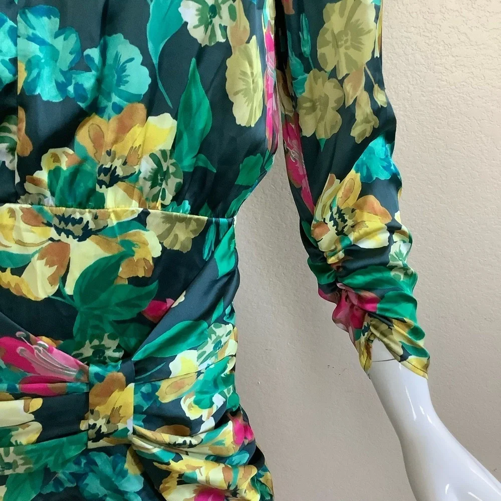 Zara Floral Long Sleeve Dress NWT - Picture 6 of 12